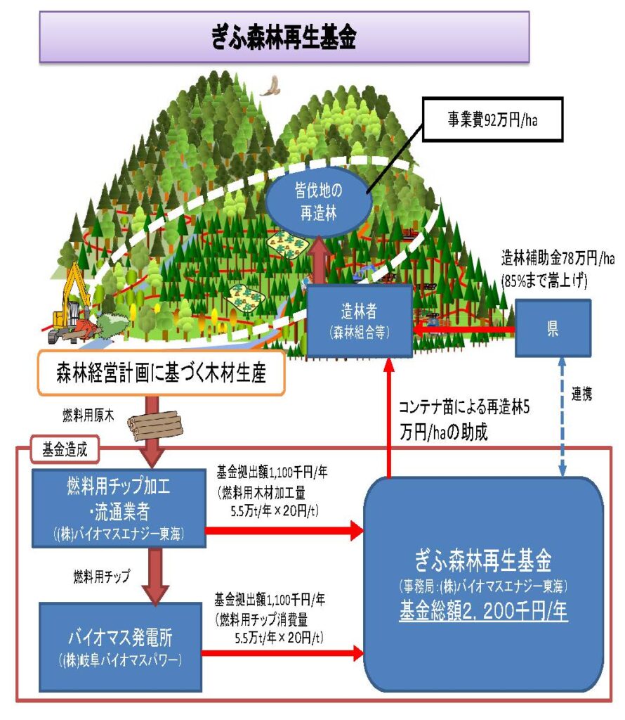 岐阜バイオパワー＆エナジーが再造林支援、燃料材ｔ当たり20円拠出、県と基金協定