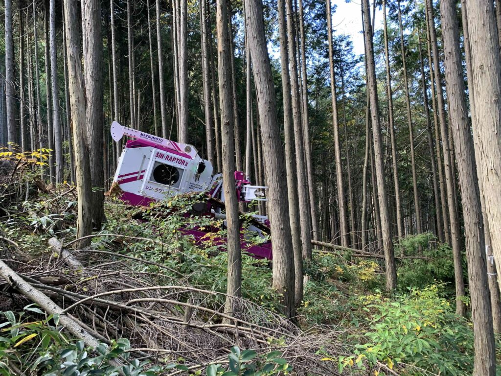 「シン・ラプトルⅡ」が島根県の山林内で初のデモンストレーションを行う