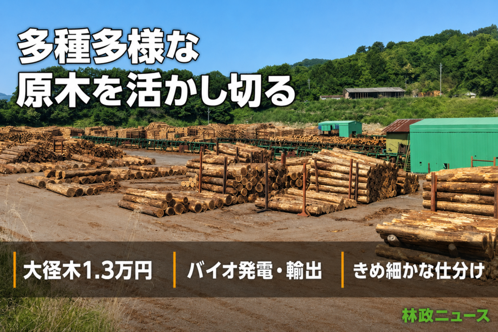 前編）多種多様な原木を活かし切る日田中央木材市場【遠藤日雄のルポ